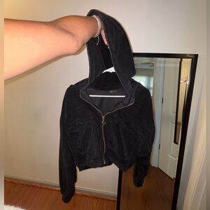 BDG Urban Outfitters Black Corduroy Bomber Jacket